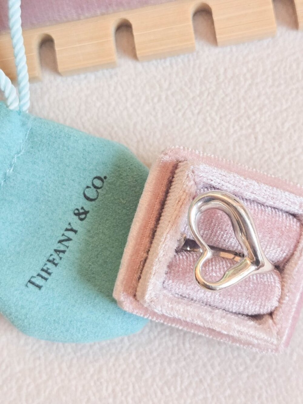 Tiffany & Co Piretti Loving Heart Ring Sterling Silver Open Heart Size 5